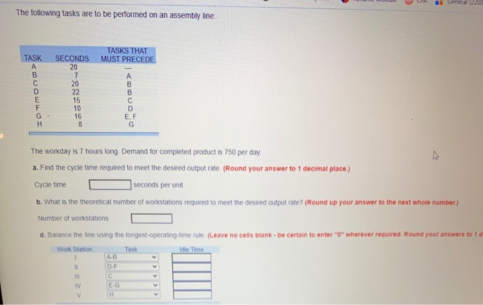 General (2208 The following tasks are to be