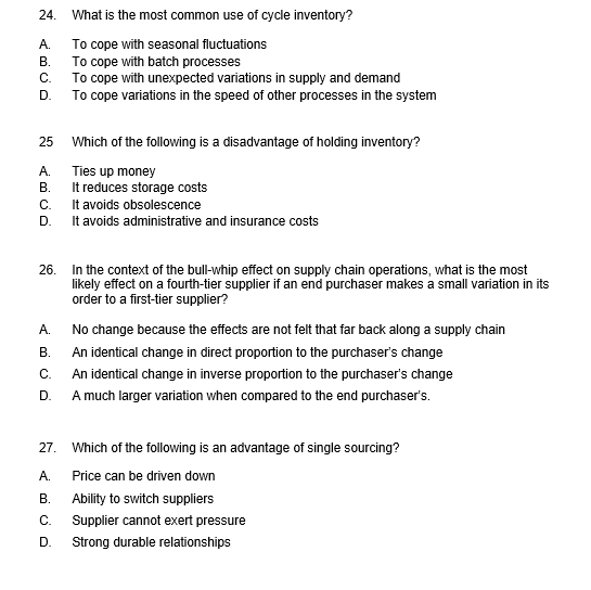 24. A. B. C. D. What is the most common use of