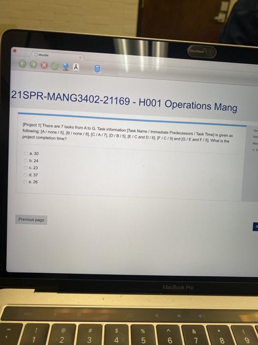 Mode 21SPR-MANG3402-21169 - H001 Operations Mang