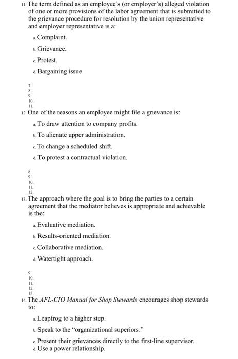 multiple choice 11. The term defined as an
