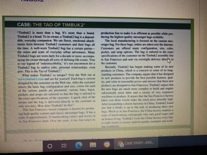 CASE: THE TAO OF TIMBUK2 Timbuk2 is more than a