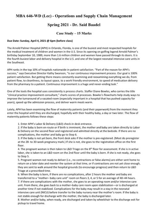 MBA 646-WD (Lee) - Operations and Supply Chain