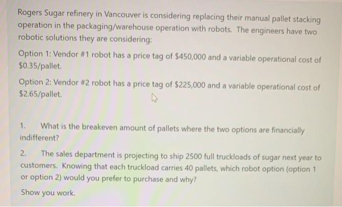 Rogers Sugar refinery in Vancouver is considering