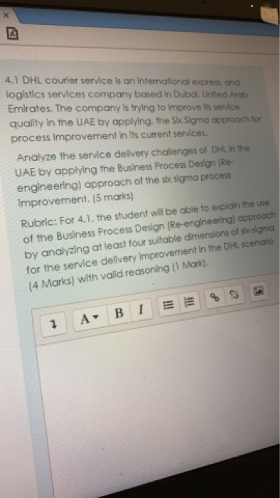 4.1 DHL courier service is an international