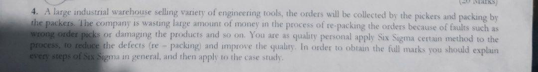 talks 4. A large industrial warehouse selling