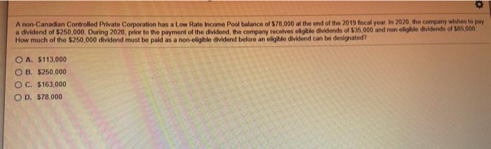 A non-Canadian Controlled Private Corporation has