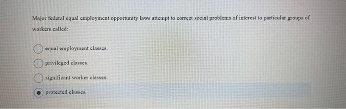 Major federal equal employment opportunity laws