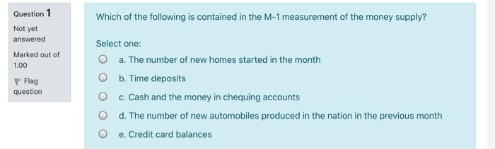 Question 1 Which of the following is contained in
