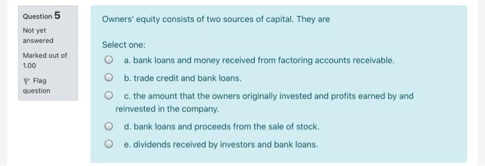 Question 1 Which of the following is contained in