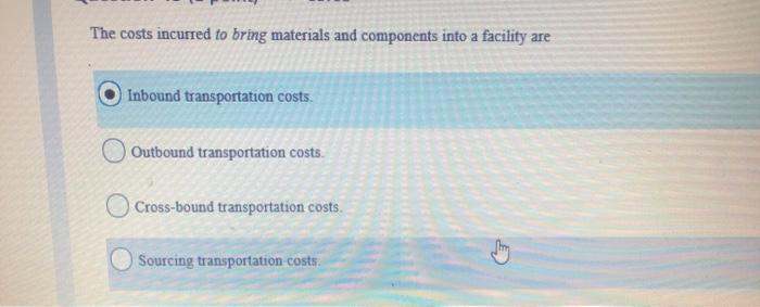 The costs incurred to bring materials and