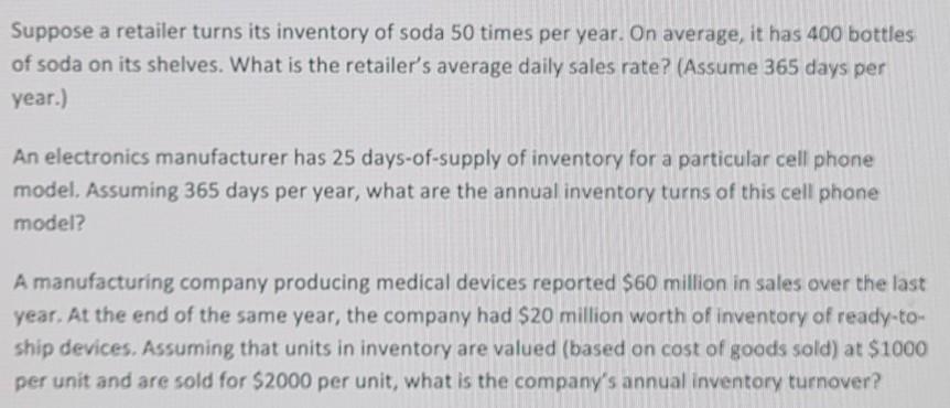 Please answer questions i-iii. Suppose a retailer