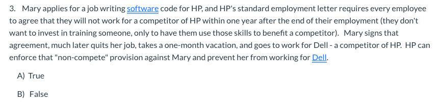 3. Mary applies for a job writing software code