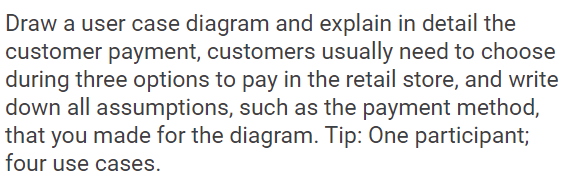 Draw a user case diagram and explain in detail