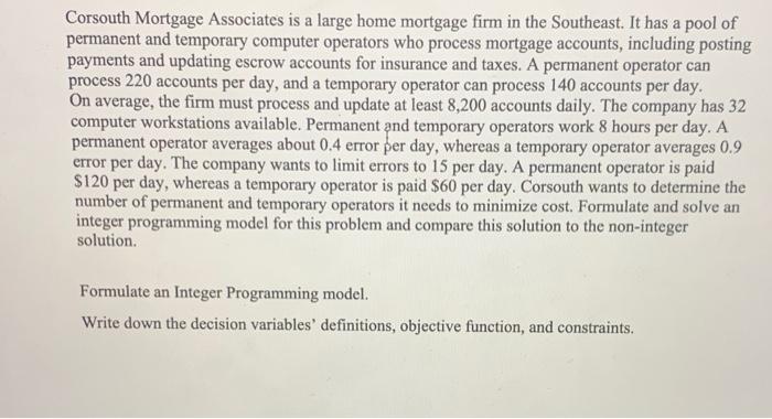 Corsouth Mortgage Associates is a large home