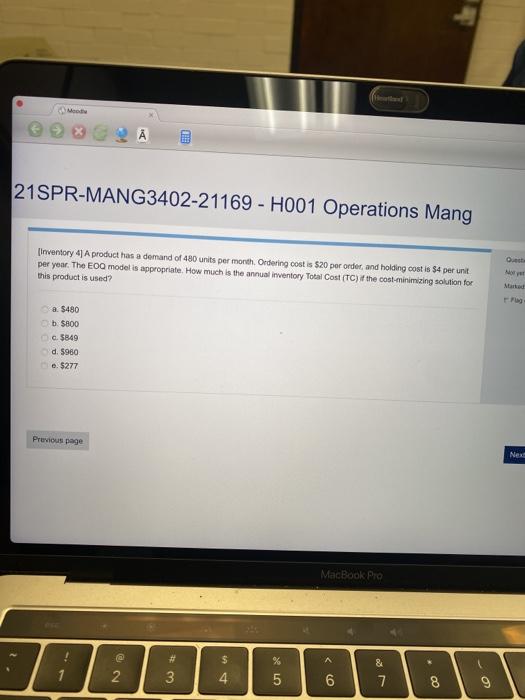 21SPR-MANG3402-21169 - H001 Operations Mang