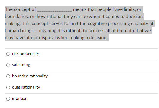 The concept of means that people have limits, or