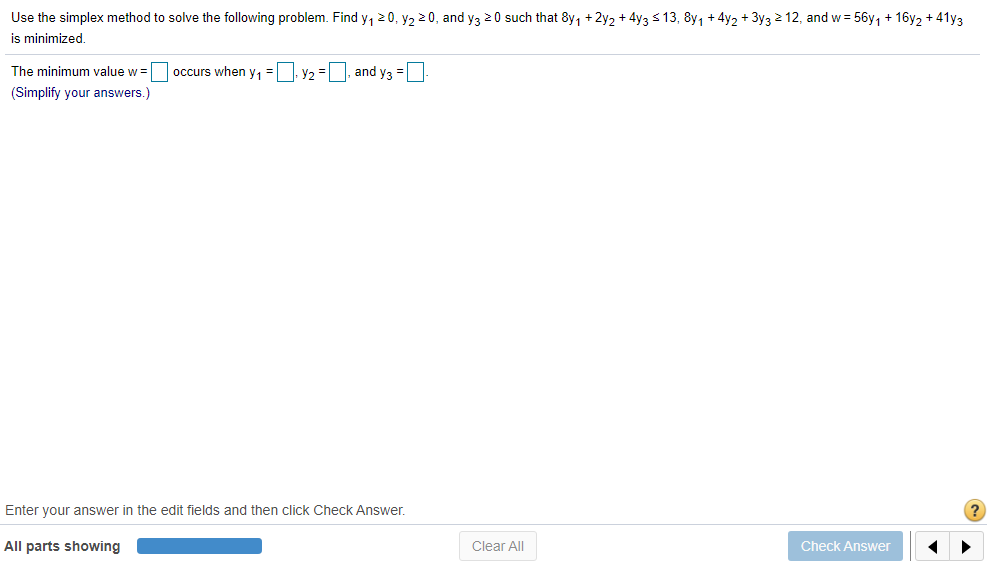 Use the simplex method to solve the following