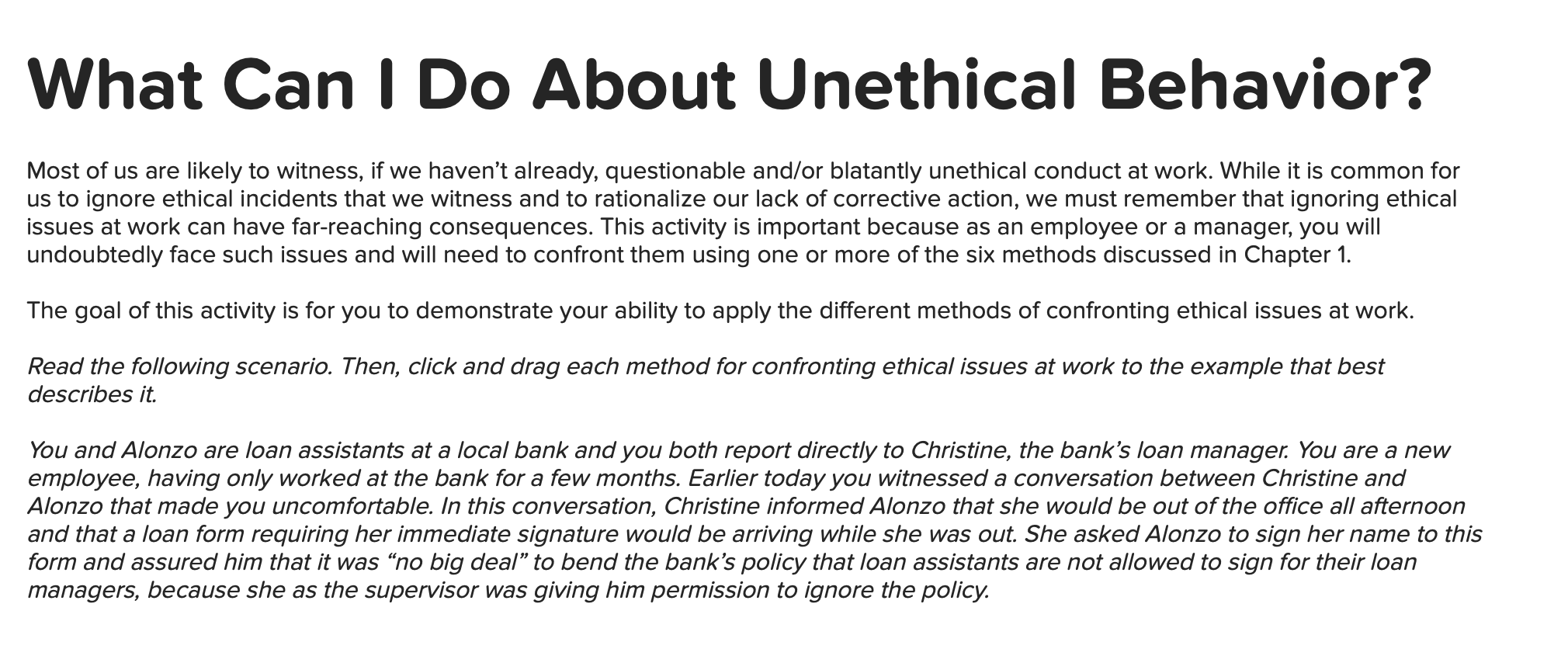 EXAMPLE METHOD You research similar incidents and
