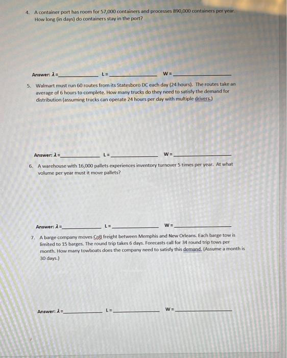 Complete the following problems. For each problem
