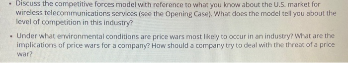 Discuss the competitive forces model with