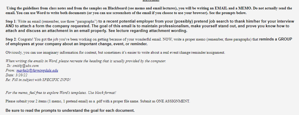 Using the guidelines from class notes and from