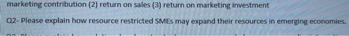 please help marketing contribution (2) return on