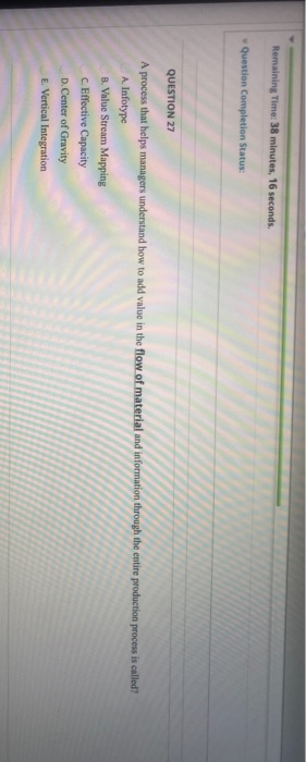 Remaining Time: 38 minutes, 16 seconds. Question