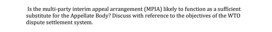 Is the multi-party interim appeal arrangement