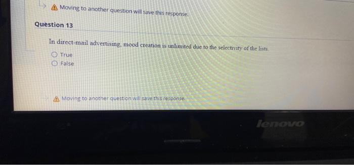 Moving to another question will save this