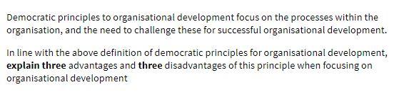 Democratic principles to organisational