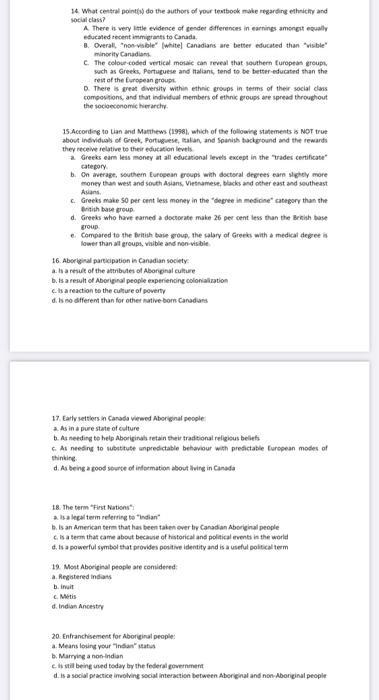 14 What central points) do the authors of your