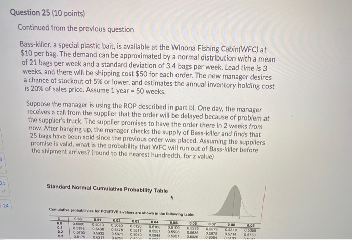 N88 Question 25 (10 points) Continued from the