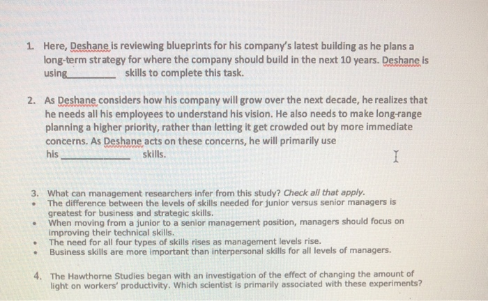 1 Here, Deshane is reviewing blueprints for his