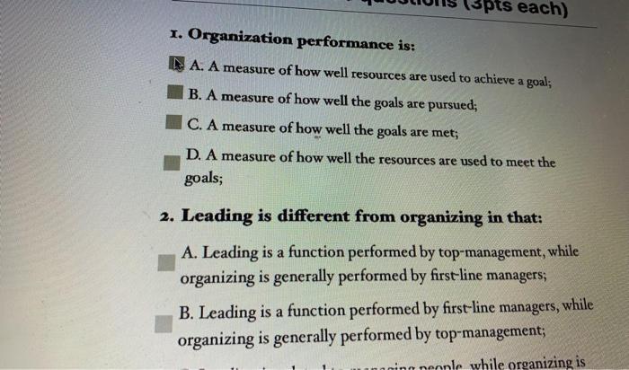 need them urgent pls spts each) 1. Organization