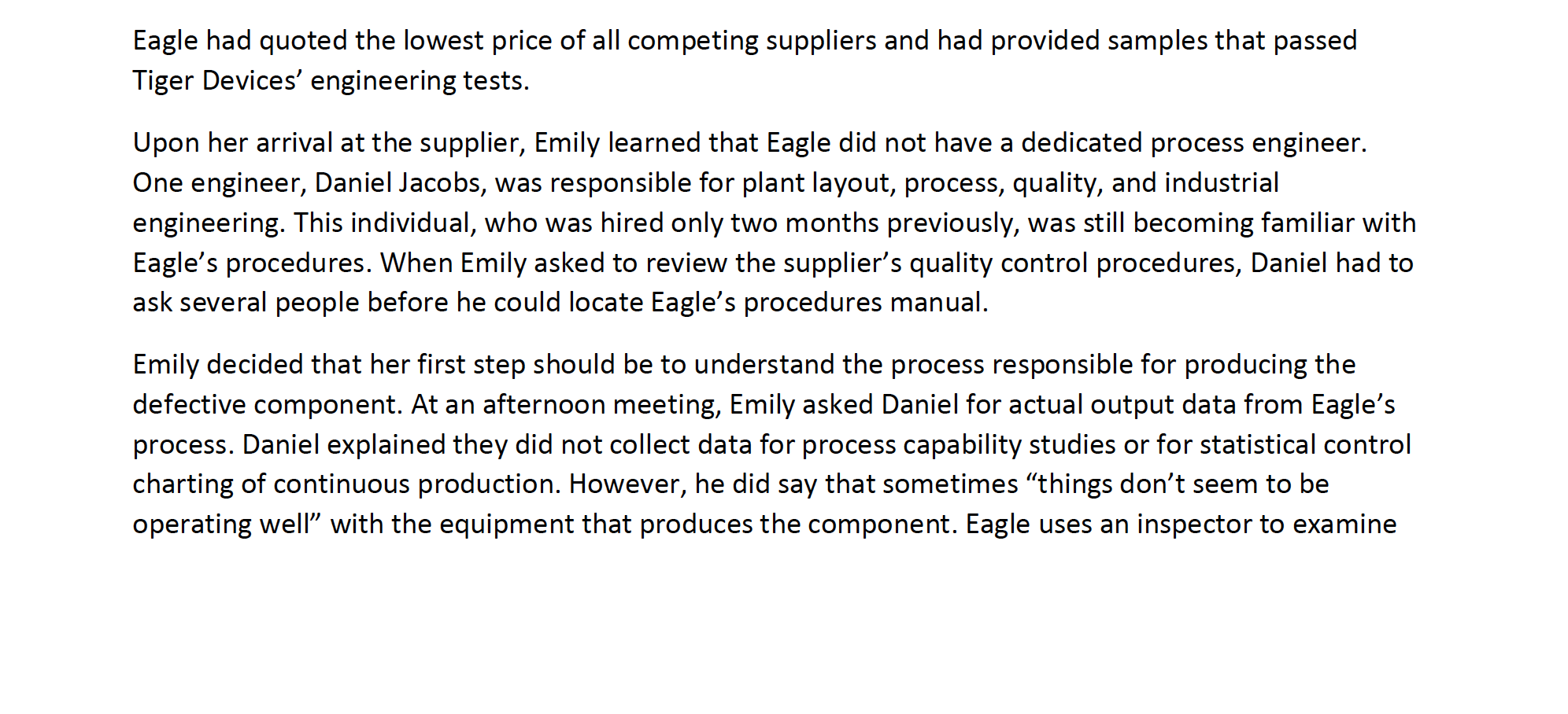 Managing Supplier Quality: Tiger Devices Emily