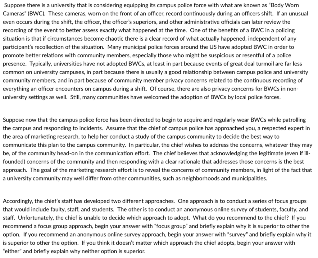 Suppose there is a university that is considering