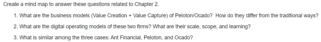 Create a mind map to answer these questions