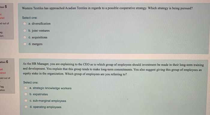 ion 5 Western Textiles has approached Acadian