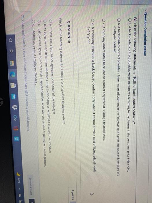 Question Completion Status: Which of the