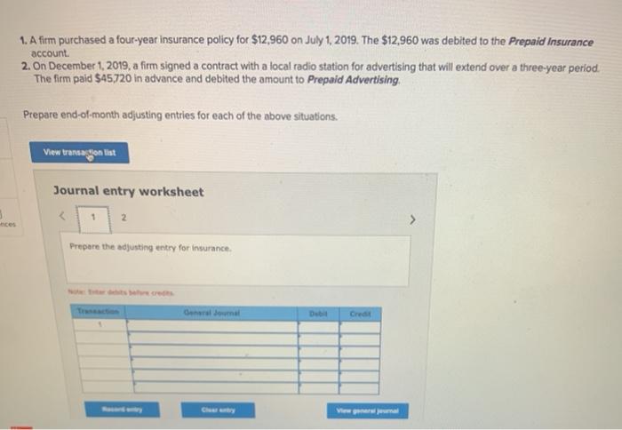1. A firm purchased a four-year insurance policy