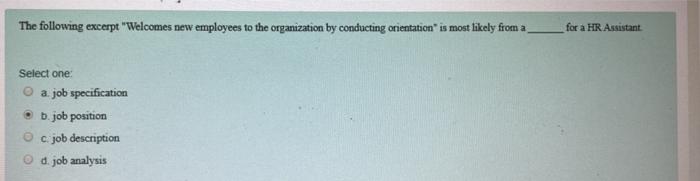 The following excerpt "Welcomes new employees to