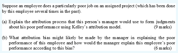 Suppose an employee does a particularly poor job