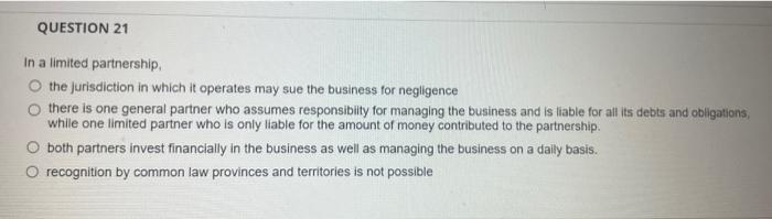 In a limited partnership, the jurisdiction in