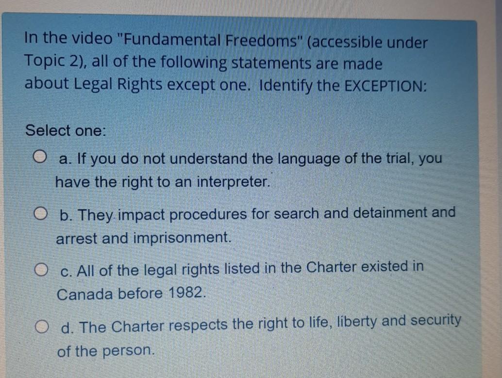 In the video "Fundamental Freedoms" (accessible