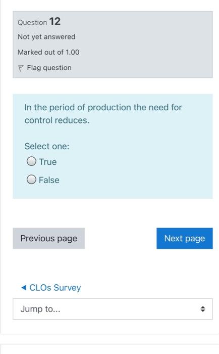 Question 12 Not yet answered Marked out of 1.00 P