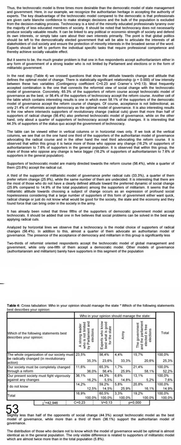 need only conclusions Thus, the technocratic