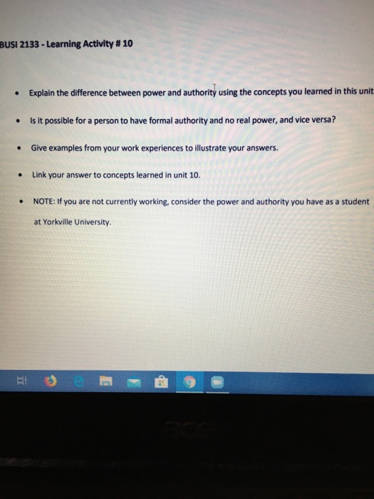 BUSI 2133 - Learning Activity # 10 . Explain the