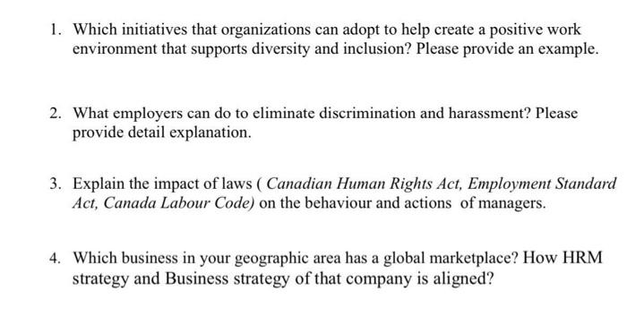 1. Which initiatives that organizations can adopt