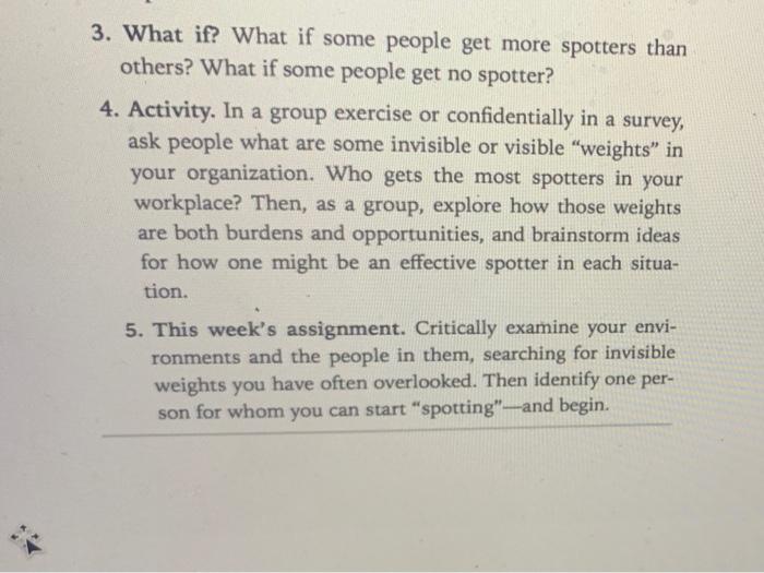 1. First glance. What invisible weights have you