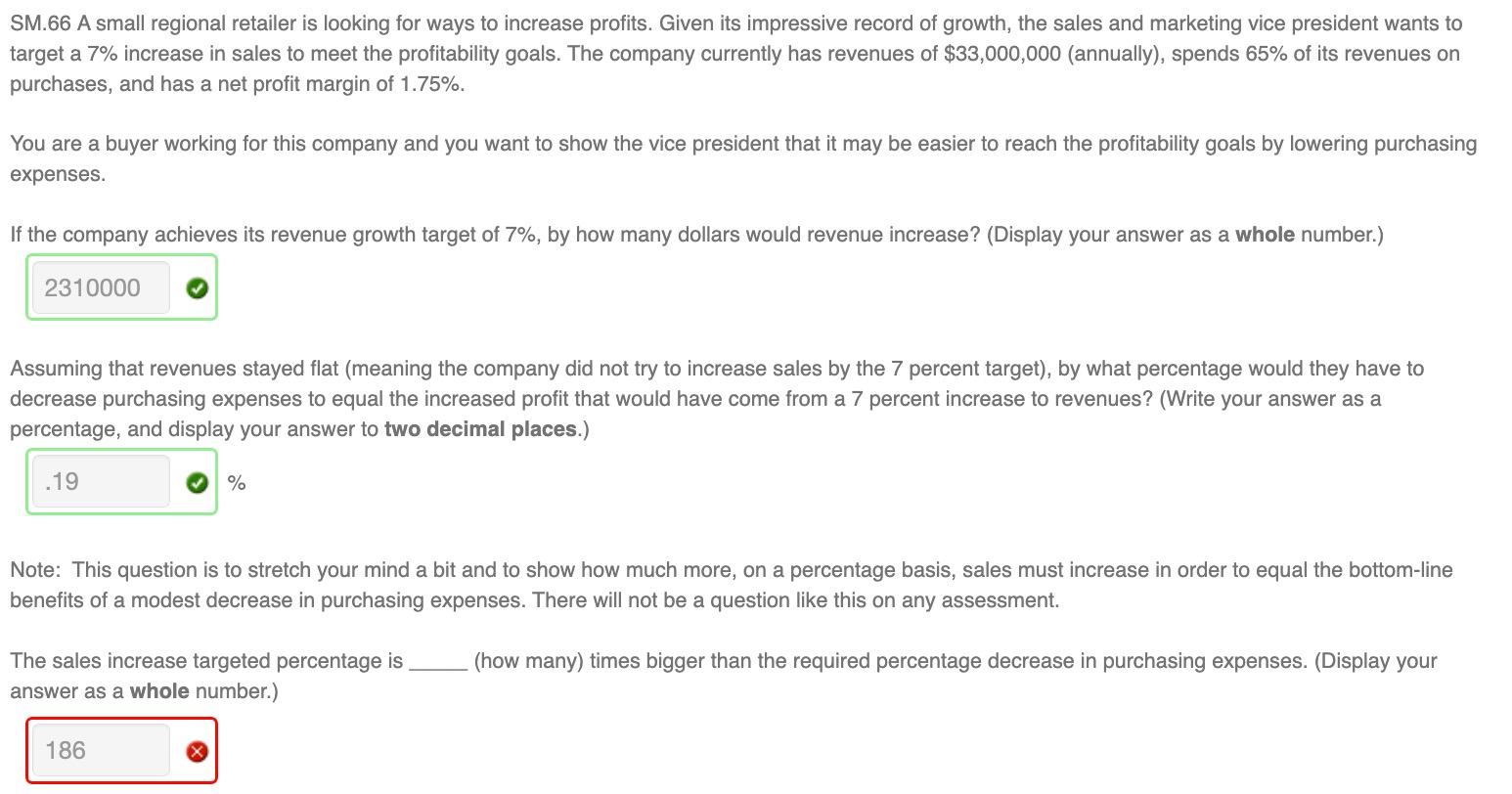 SM.66 A small regional retailer is looking for